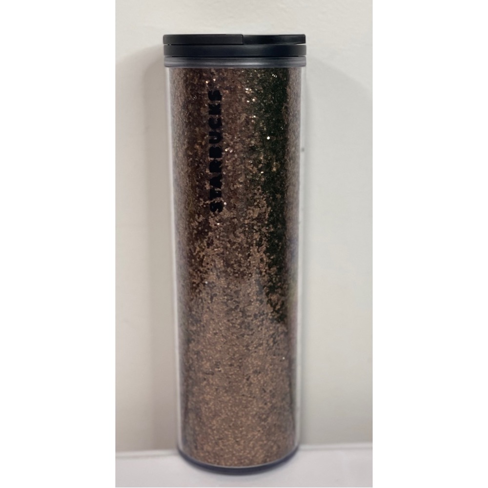 Starbucks 16 oz. Travel Mug Plastic Brown Glitter - Picture 3 of 6
